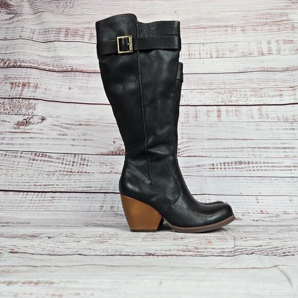 Kork-Ease Black and Brown Heeled Boots - Picture 3 of 11